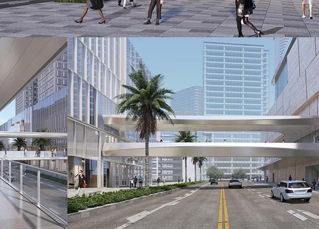 罗湖万象城商业中心天桥建成视图